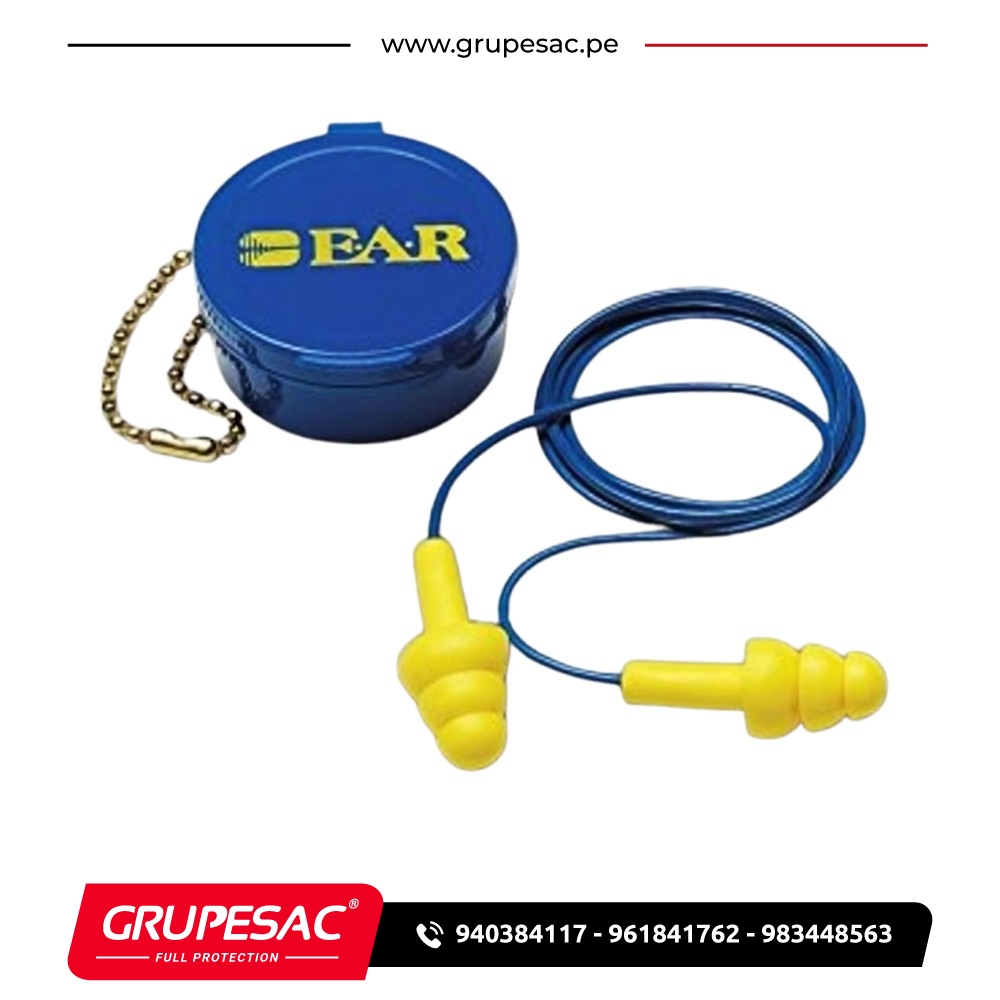 Tapones Auditivos 340-4002 EAR UltraFit Con Cordón y Caja Plástica 3M