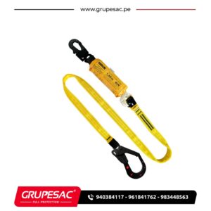 Línea de vida con amortiguador de caída, 1 gancho de ¾” dieléctrico y 1 gancho de 2 ¼” dieléctrico DN1GDDD