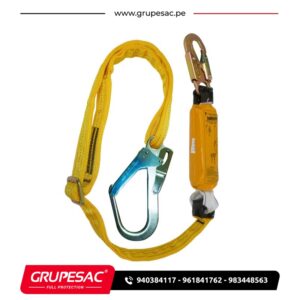 Línea de conexión regulable, con amortiguador de caída factor 1, de cinta poliéster, un ganchos de 3/4" y un gancho de 2 ¼" DN1PR