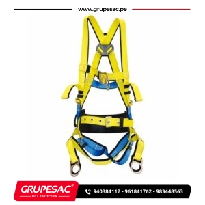 Arnés Tipo Paracaidista 6 Anillos con Protector Lumbar