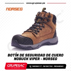 Botín de Seguridad de Cuero Nobuck Viper