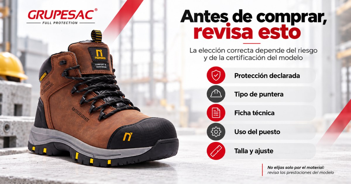 Checklist de 5 puntos a revisar antes de comprar botas de seguridad — GRUPESAC