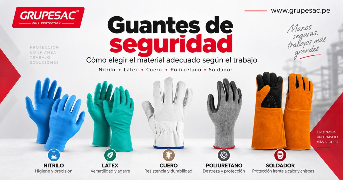 Guantes de seguridad: cómo elegir el material adecuado según el trabajo