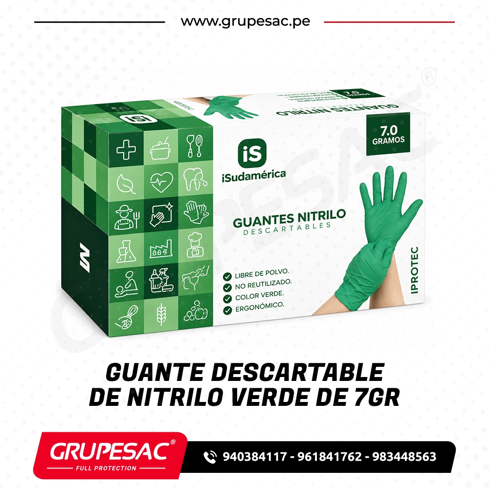 Guante Descartable de Nitrilo Verde