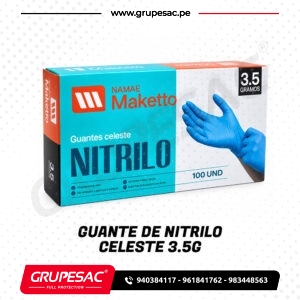 Guante de nitrilo celeste 3.5G